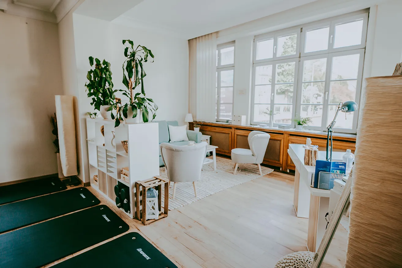 Einblick in die Raumaufteilung zwischen PMR und Psychotherapie